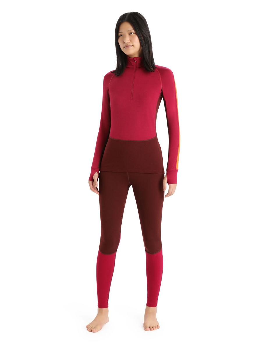 Icebreaker 260 ZoneKnit™ Merino Long Sleeve Half Zip Naisten Base Layers Pinkki | FI 1881YXFU